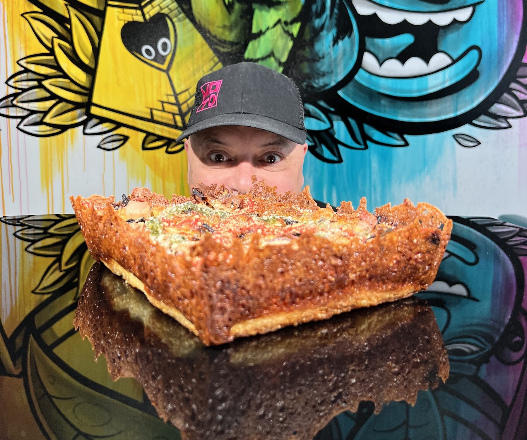 Lee With Pizza in Front of His Face